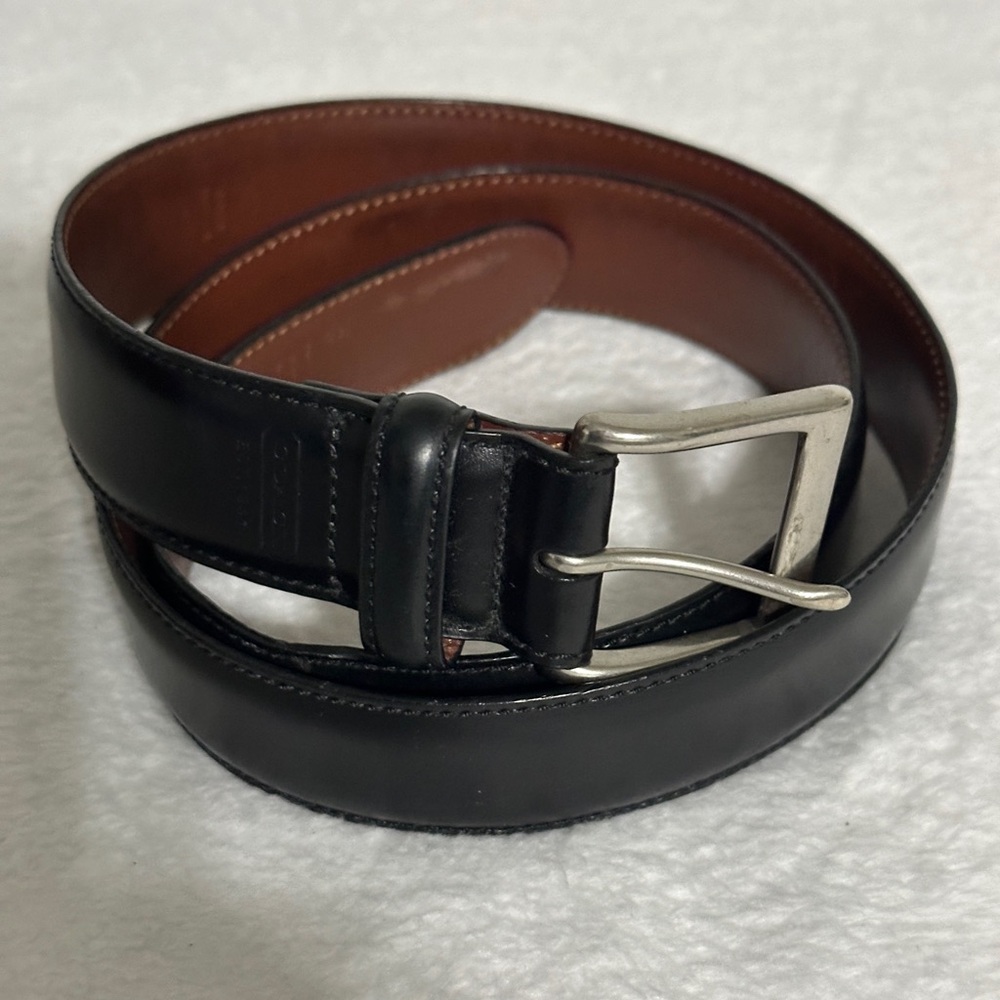 Coach Men’s Black Leather Belt J8 Size 32”